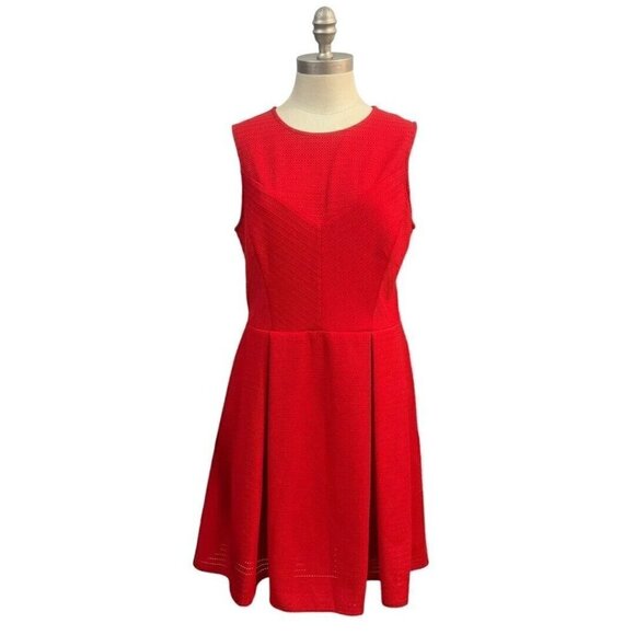 INC International Concepts Red Fit & Flare Dress Size 14 Sleeveless - Picture 1 of 6